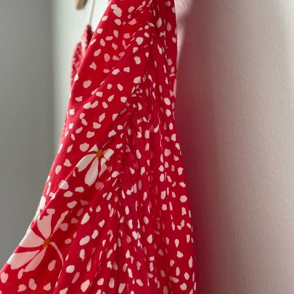 ASOS DESIGN FLOWY FLORAL LOW BACK MINI DRESS WITH RUCHED SLEEVES Size 6 - Picture 6 of 11